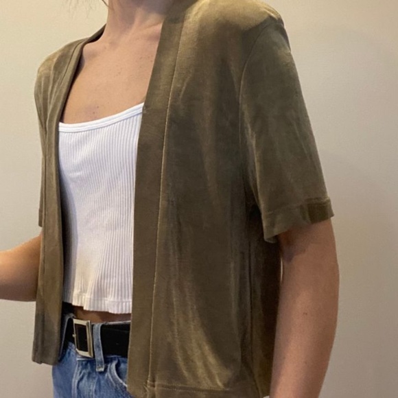 Vintage green open front cardigan - Picture 2 of 3